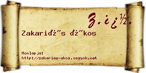 Zakariás Ákos névjegykártya
